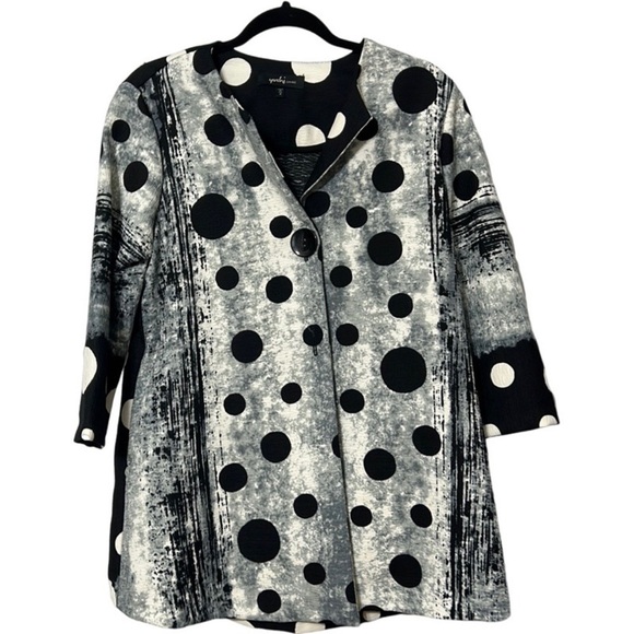 Yushi black and white abstract jacket size small - Picture 1 of 4